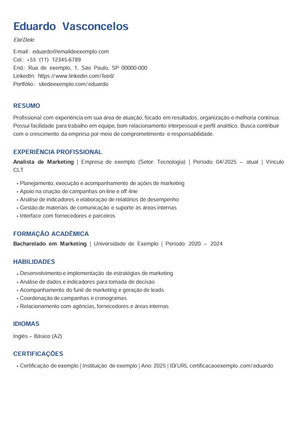 curriculo de exemplo