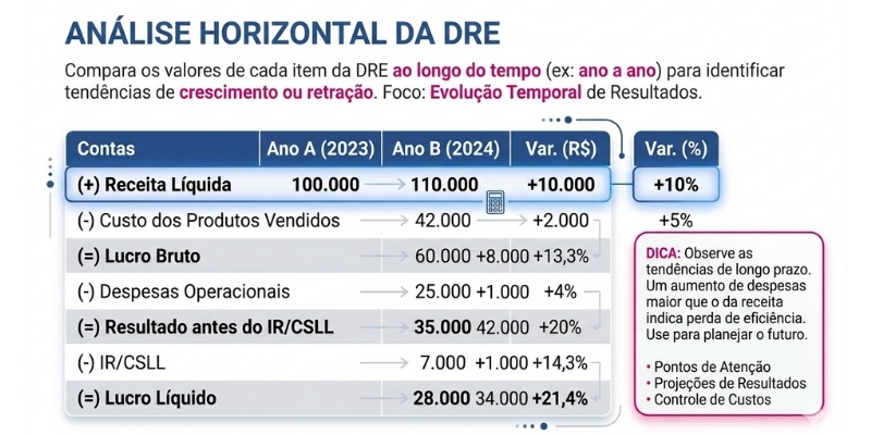 exemplo de analise horizontal dre