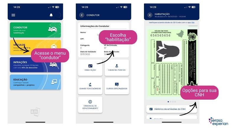 acessando cnh digital pelo aplicativo carteira digital