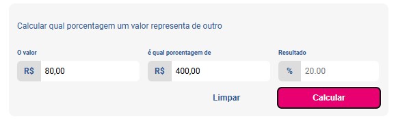 qual porcentagem representa do outro