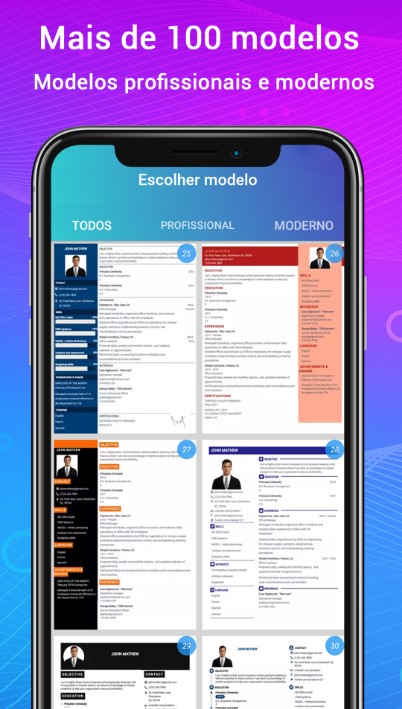 App fazer currículo