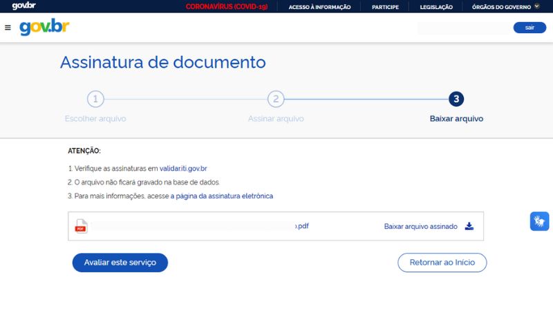 documento assinado digitalmente pelo Gov